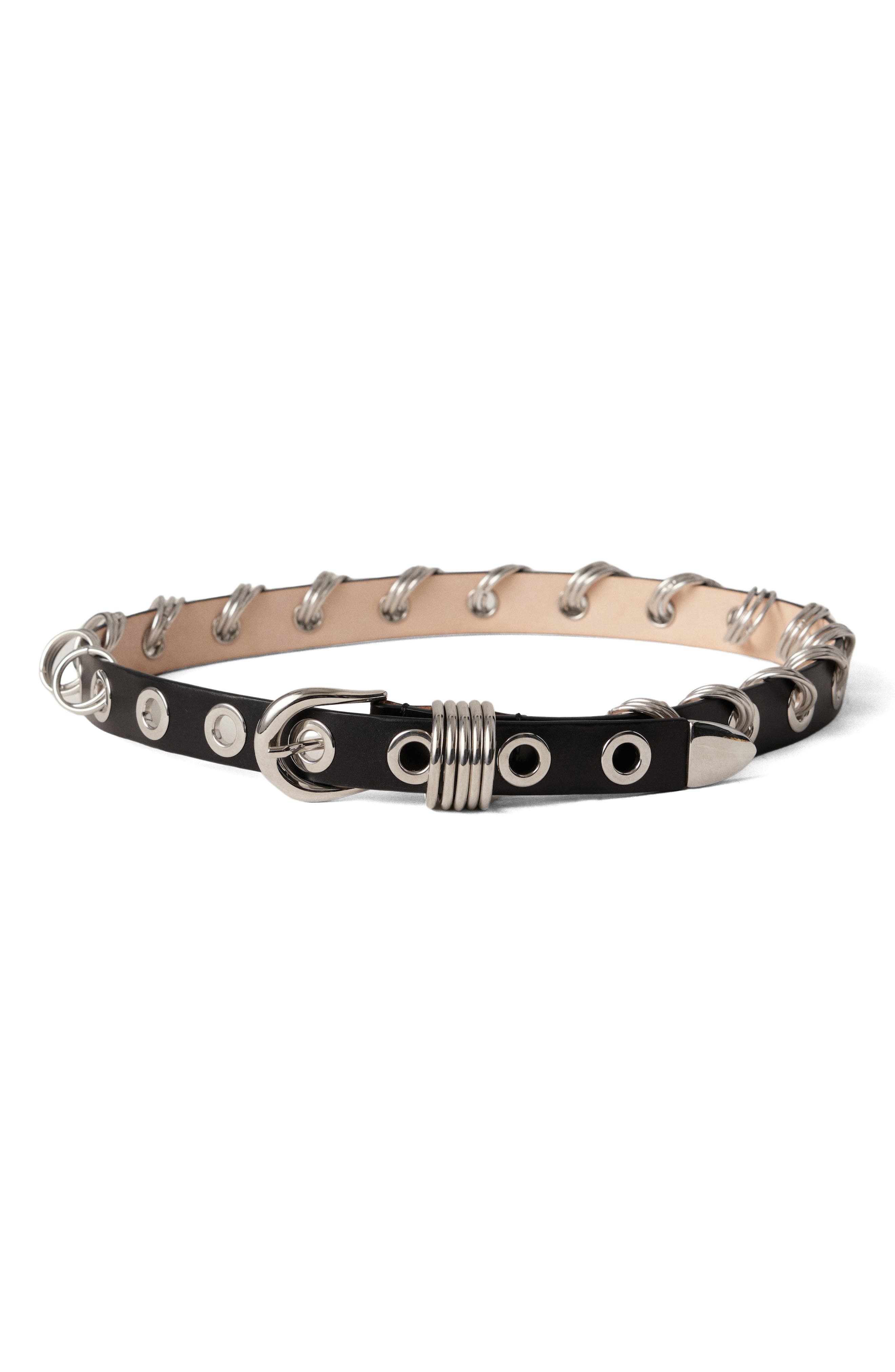 Déhanche Revenge Leather Belt in Black/silver at Nordstrom - 2