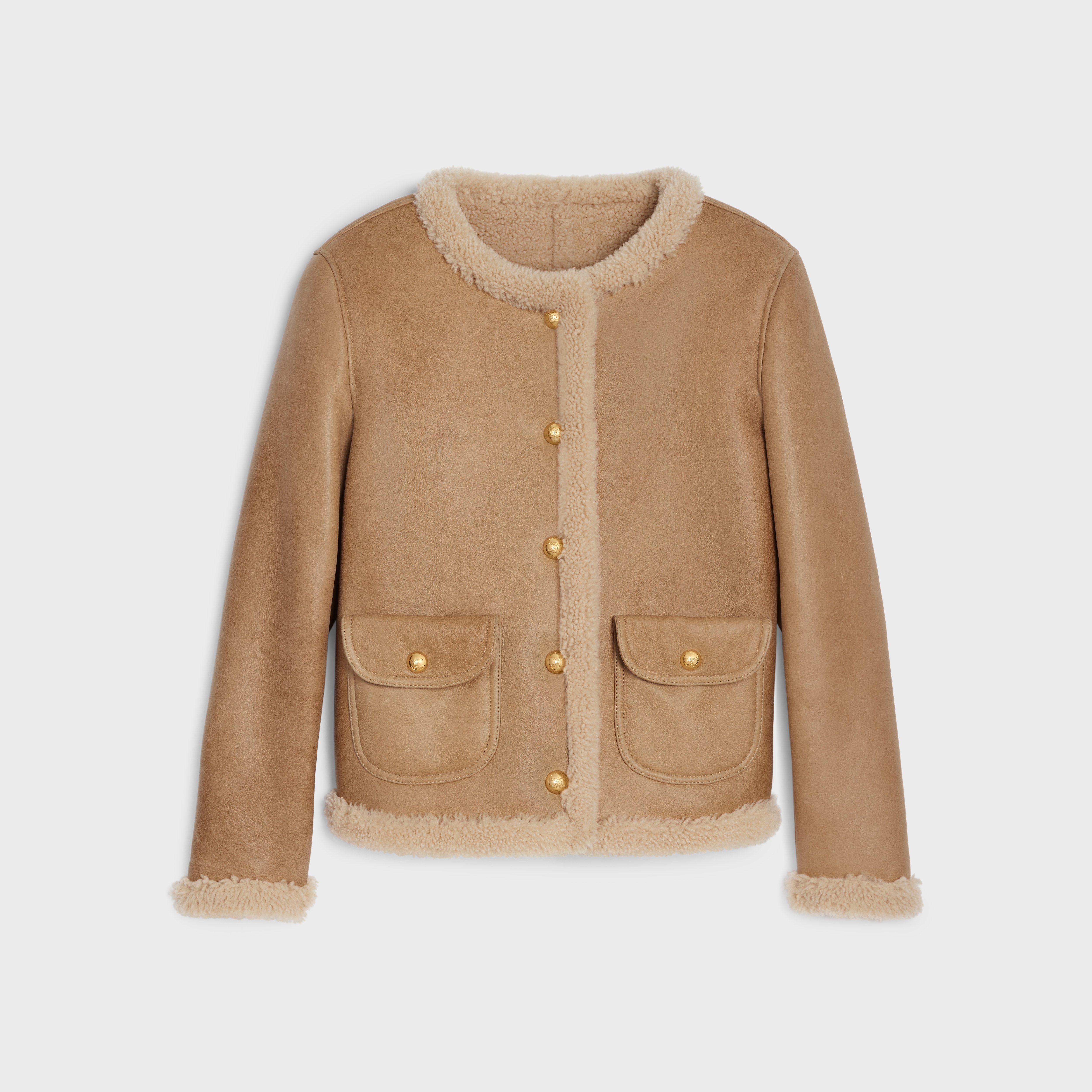 Cardigan jacket in curly shearling lambskin - 1