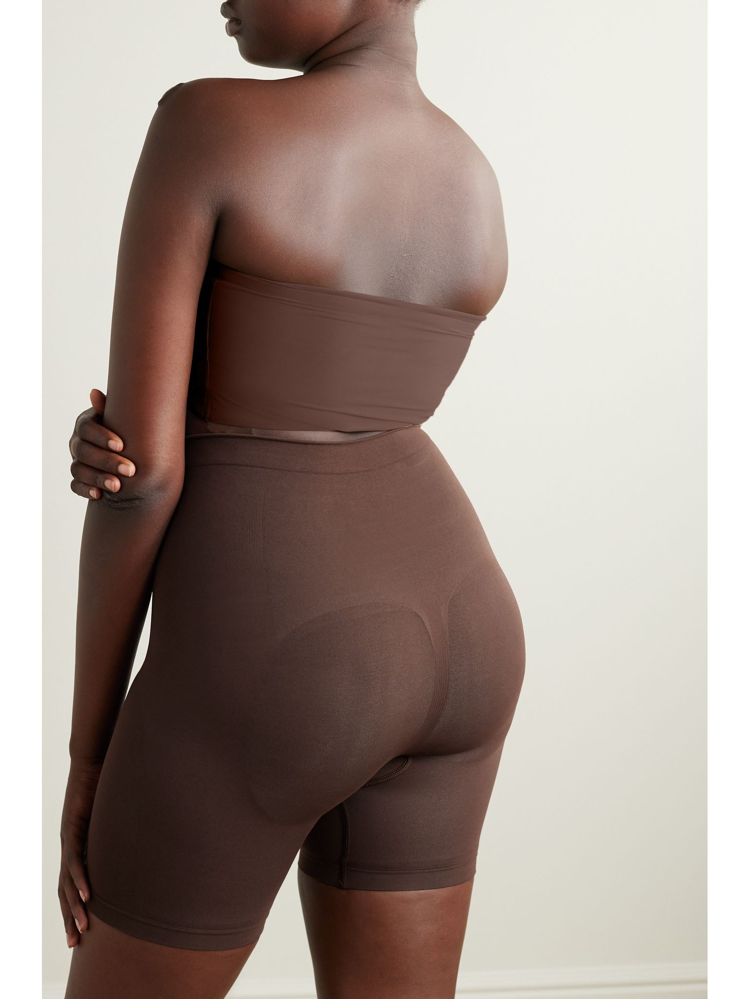 Seamless Sculpt Mid Thigh Shorts - Cocoa Brown - 3