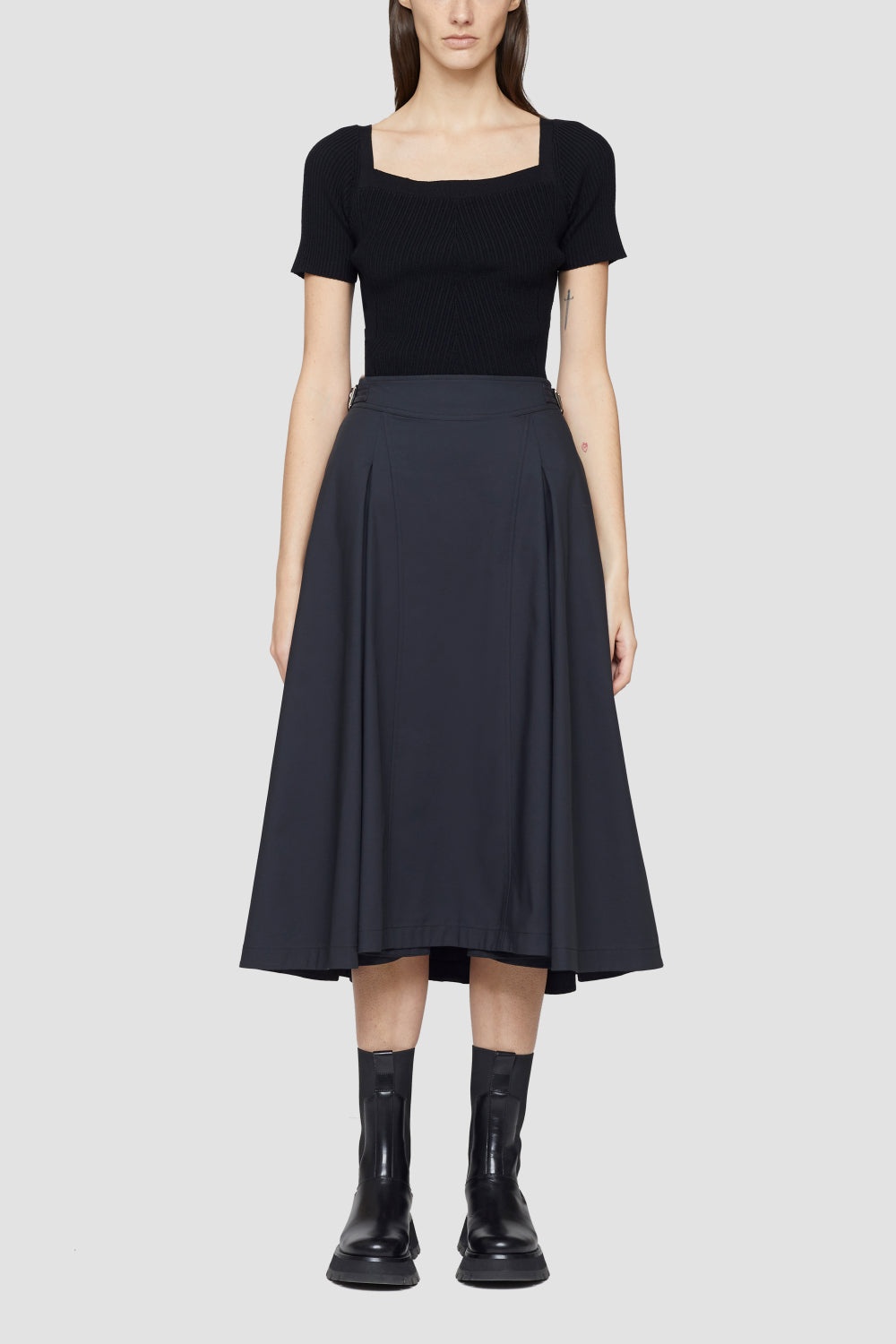 Box-Pleat A-Line Midi Skirt - 5
