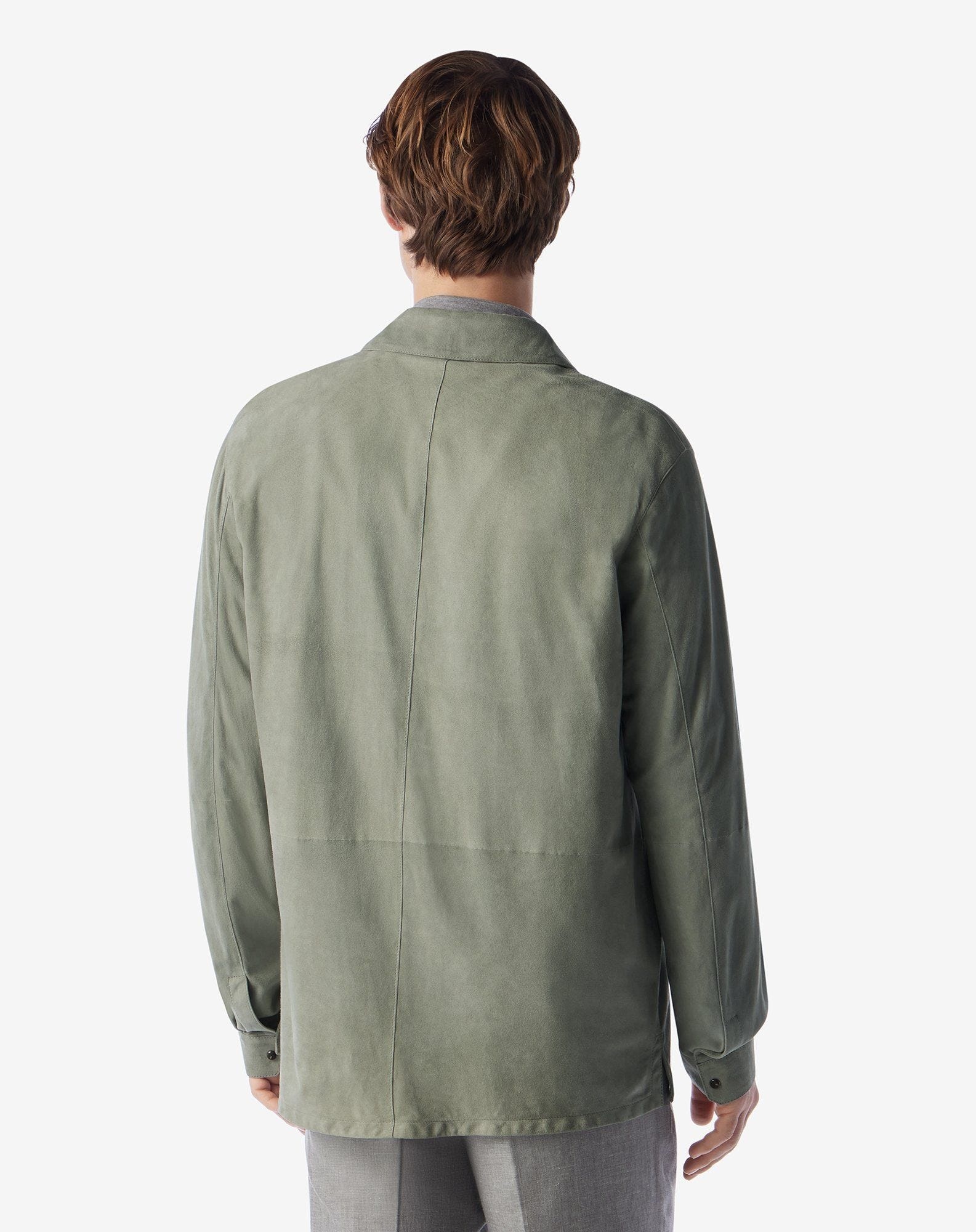 Green super light suede shirt jacket - 3