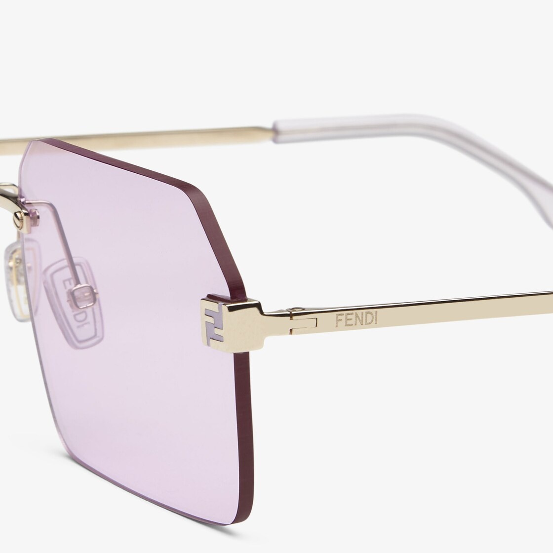 These rectangular sunglasses were presented in the Spring Summer 2022 fashion show and feature pink- - 3