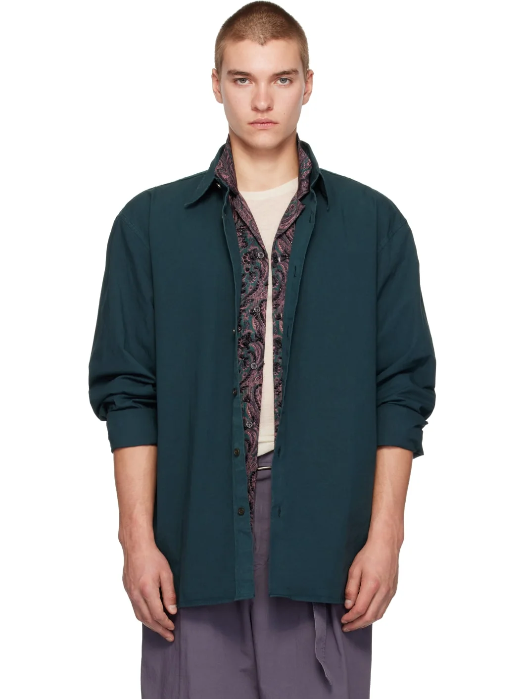 Green Poplin Shirt - 1