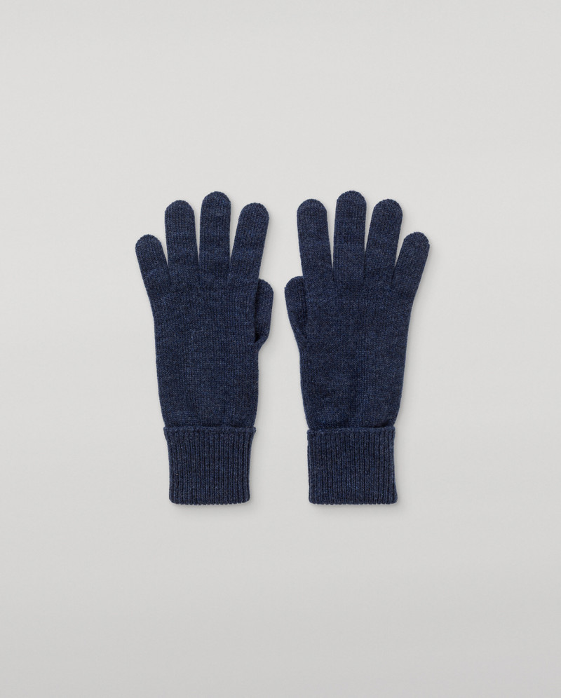 Turnback Cuff Women's Navy Cashmere Gloves 1