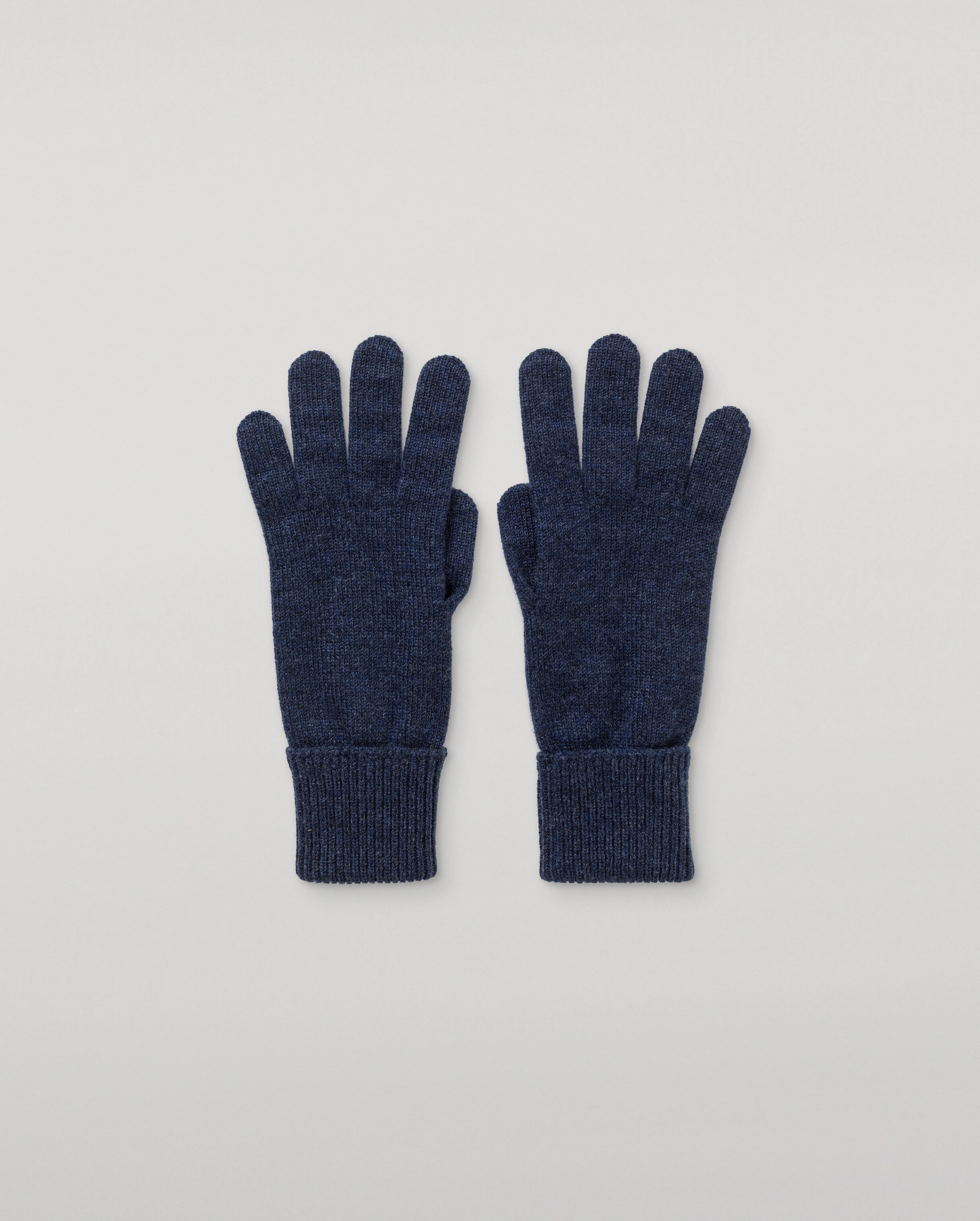 Turnback Cuff Women's Navy Cashmere Gloves - 1