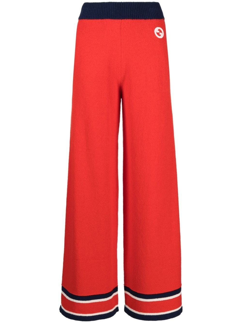 knitted wide-leg trousers - 1