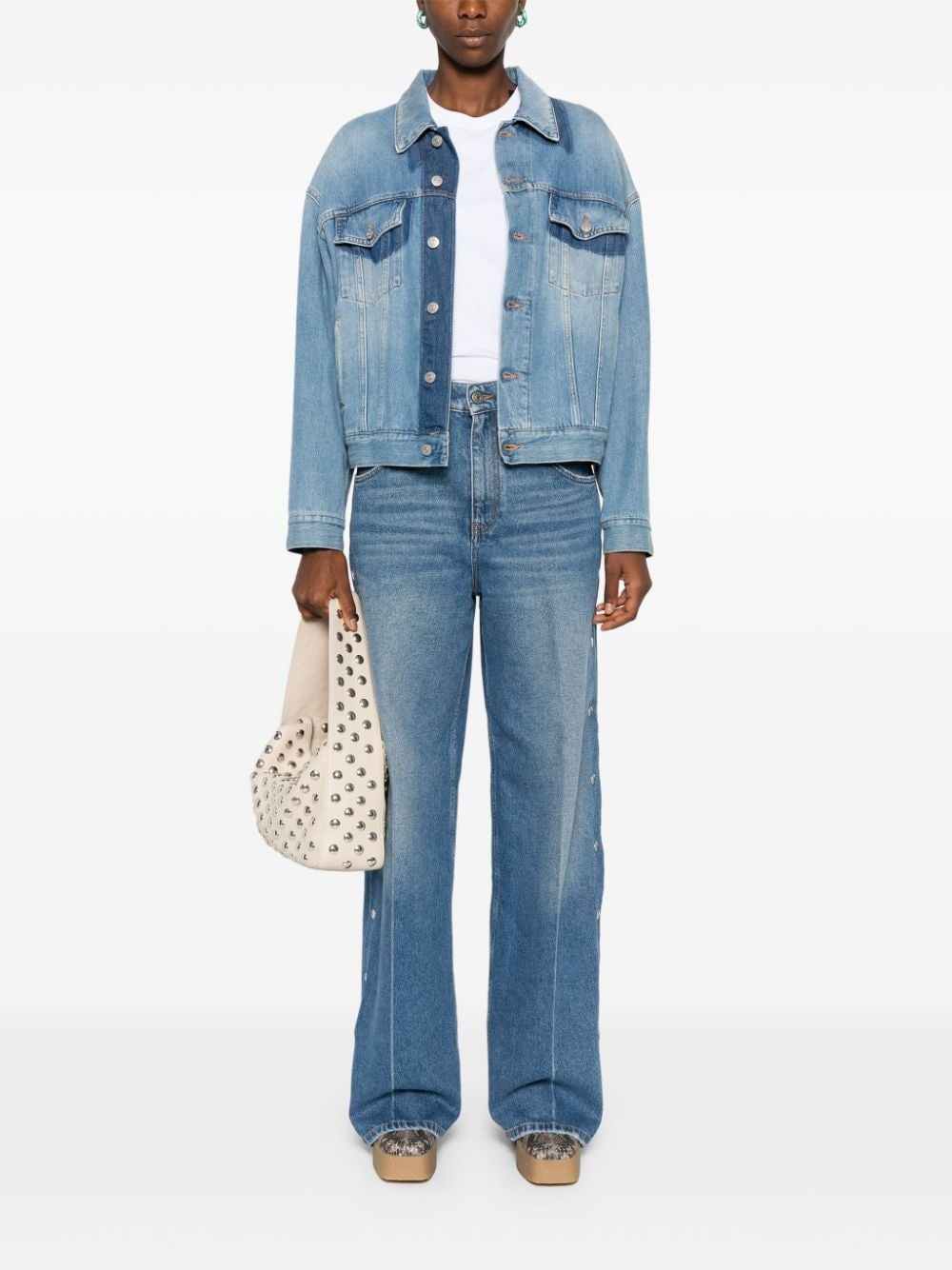 stud-embellished jeans - 2