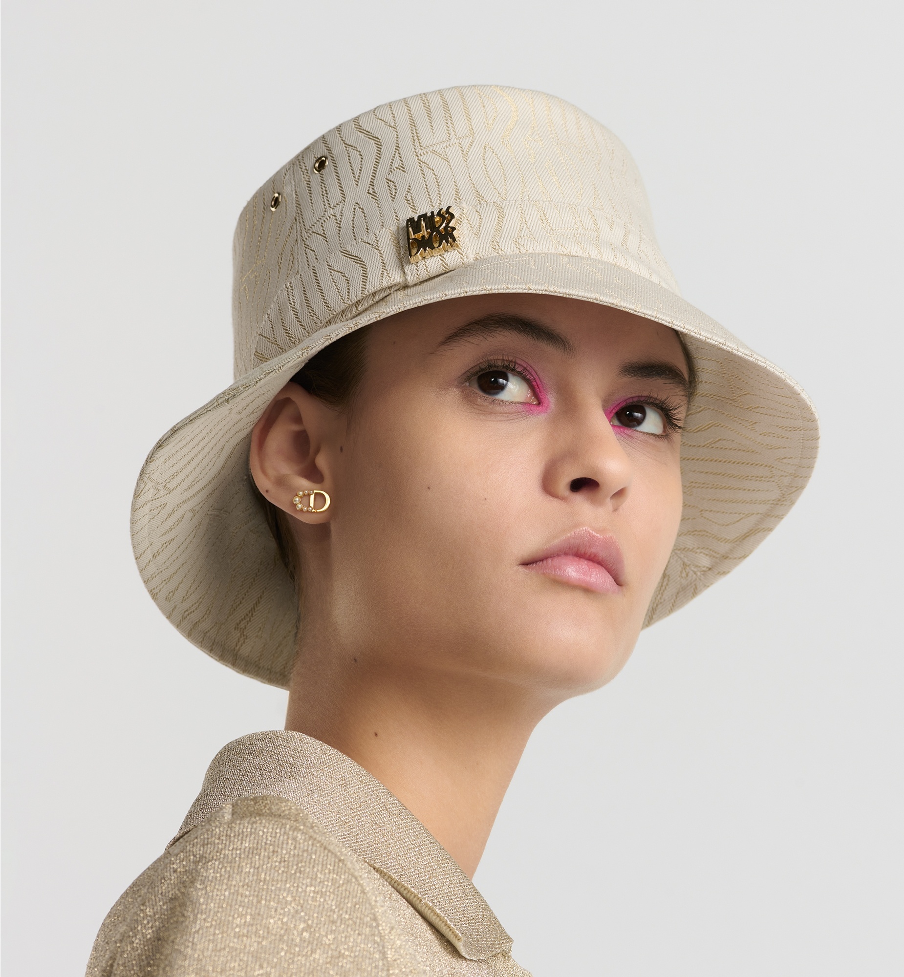 Dior Or Teddy-D Miss Dior Allover Small-Brim Bucket Hat - 2