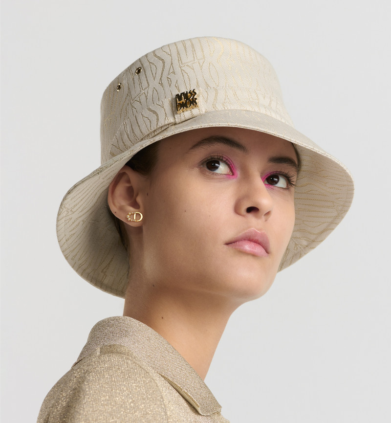 Dior Dior Or Teddy-D Miss Dior Allover Small-Brim Bucket Hat outlook