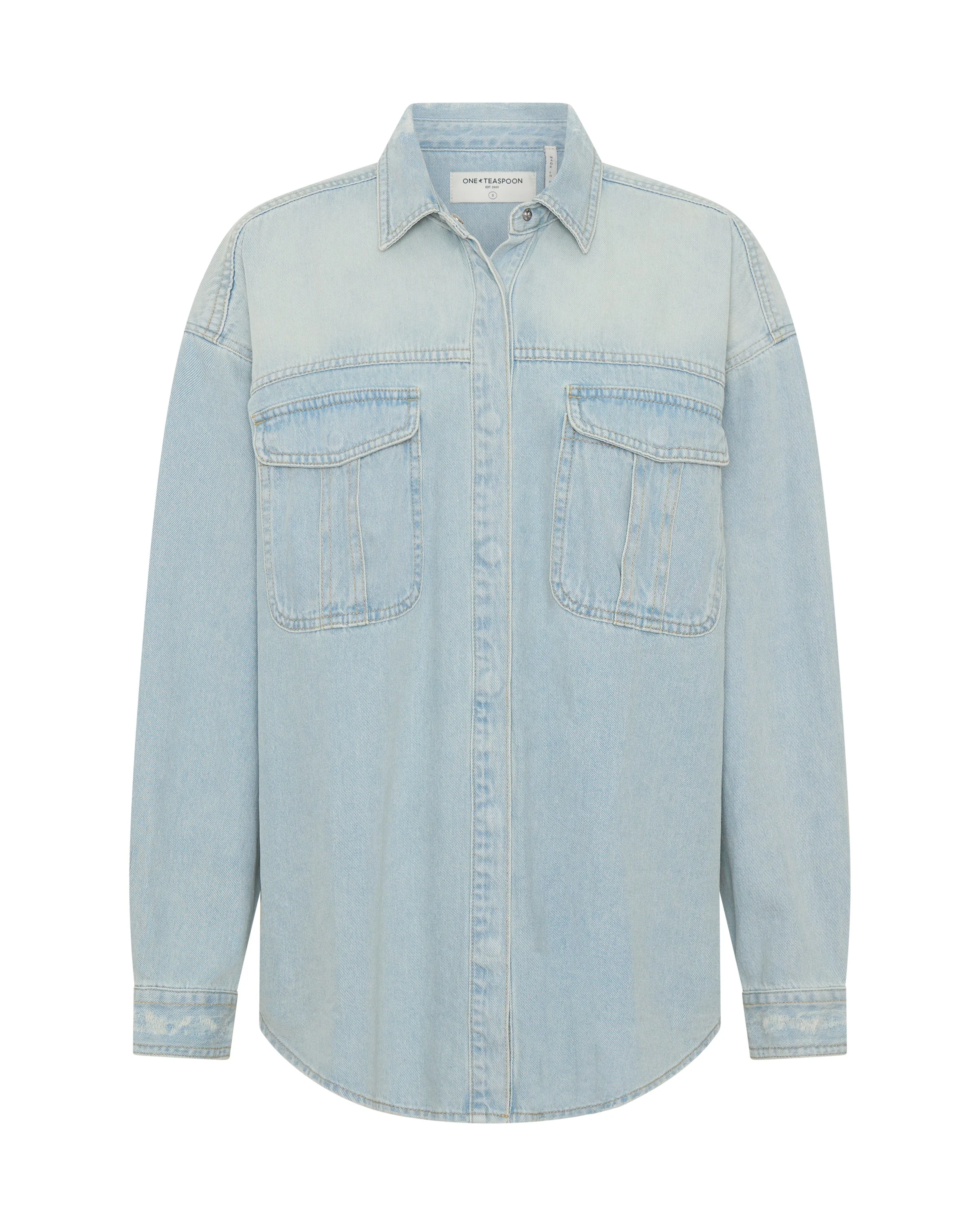 Daydream Oversized Denim Shirt - Sea Mist Blue - 1
