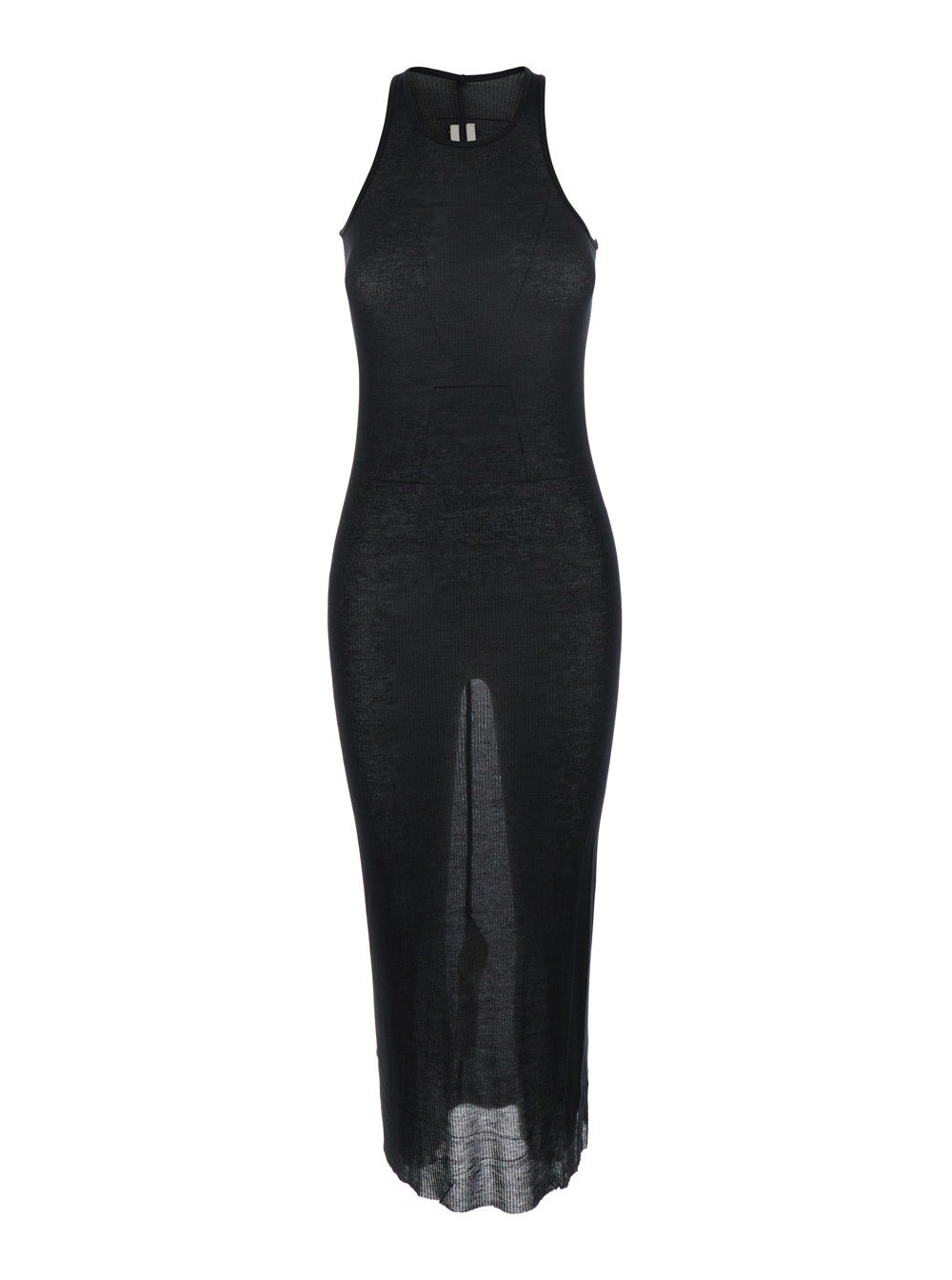 Rick Owens Women Black Semi-Transparent Sheath Dress In Viscose And Silk Blend Woman - 1