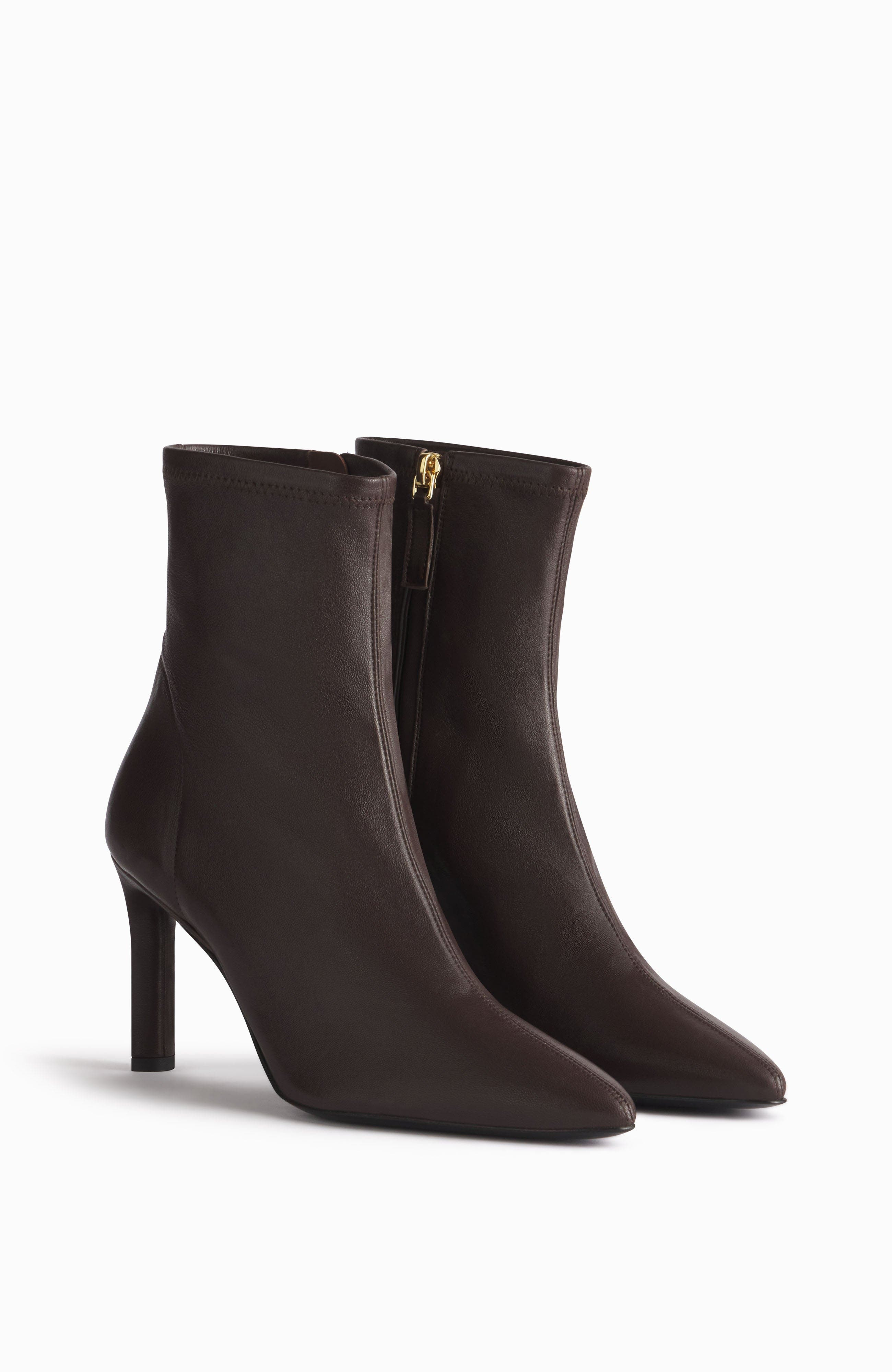 CO Ankle Heel Boot in Stretch Leather in Chocolate at Nordstrom - 2