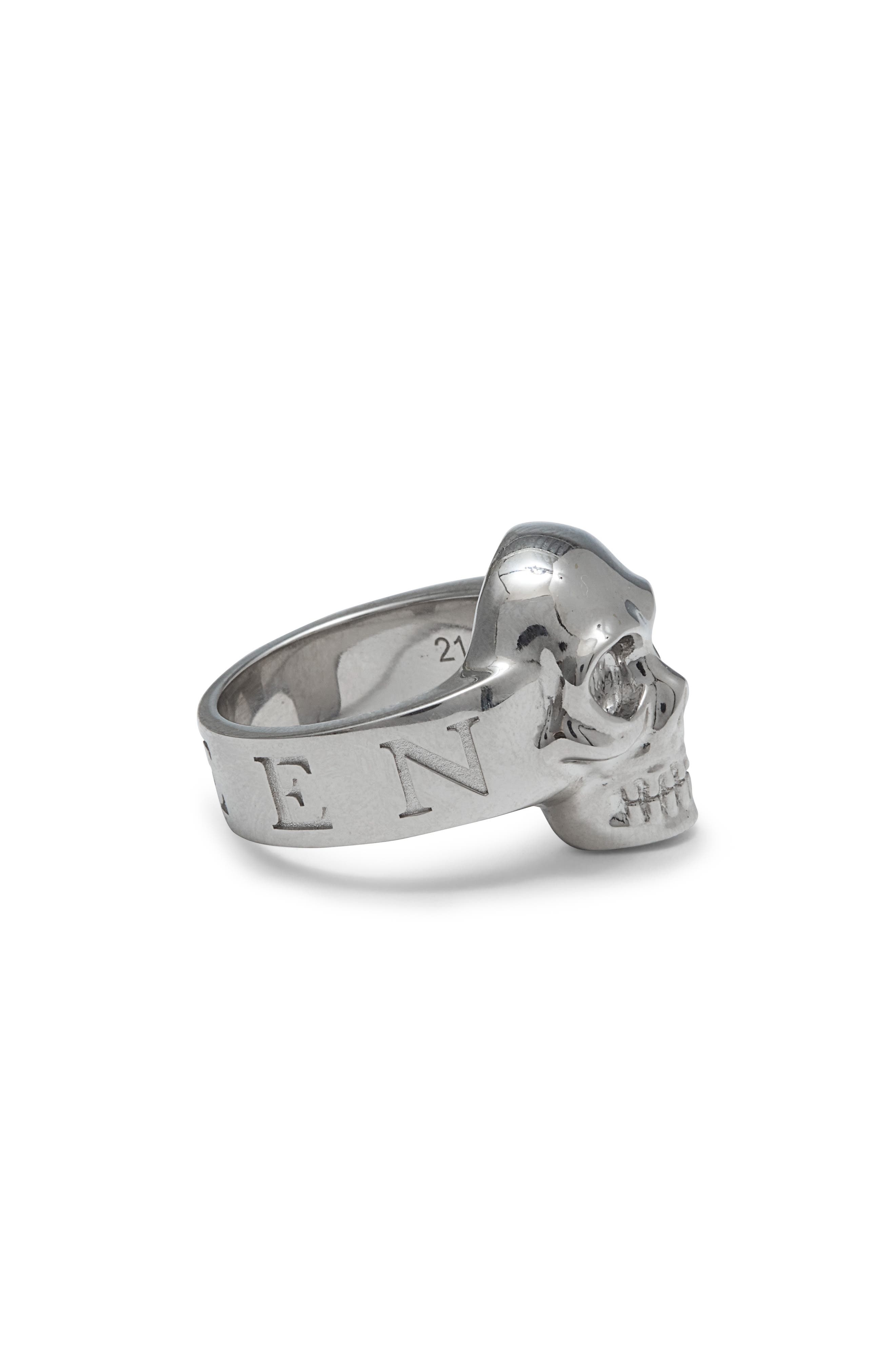 Alexander McQueen Men's Skull Ring in Palladium at Nordstrom - 4