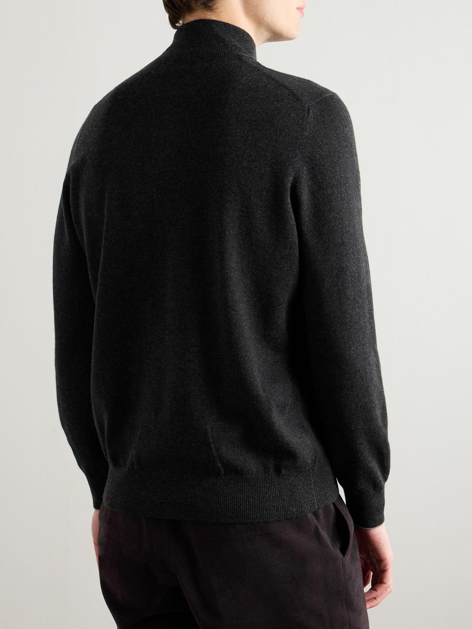 Cashmere Half-Zip Sweater Gray - 4