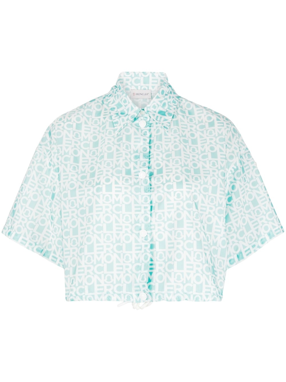 logo-print cropped shirt - 1