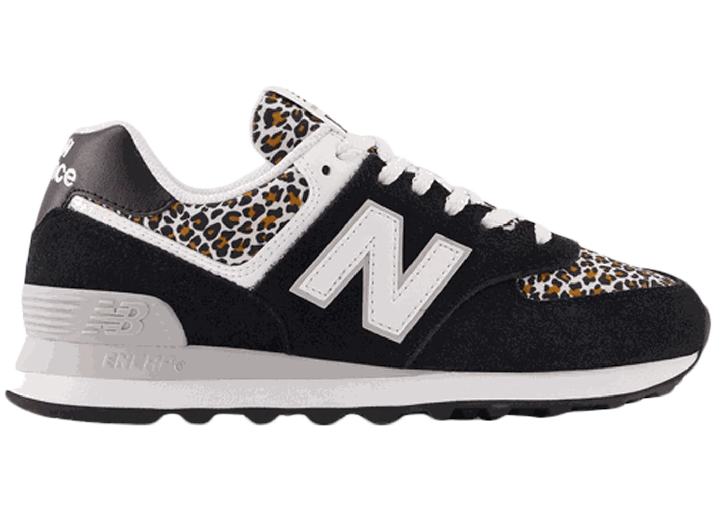 New Balance 574 Black Beige Leopard Print (W) - 1