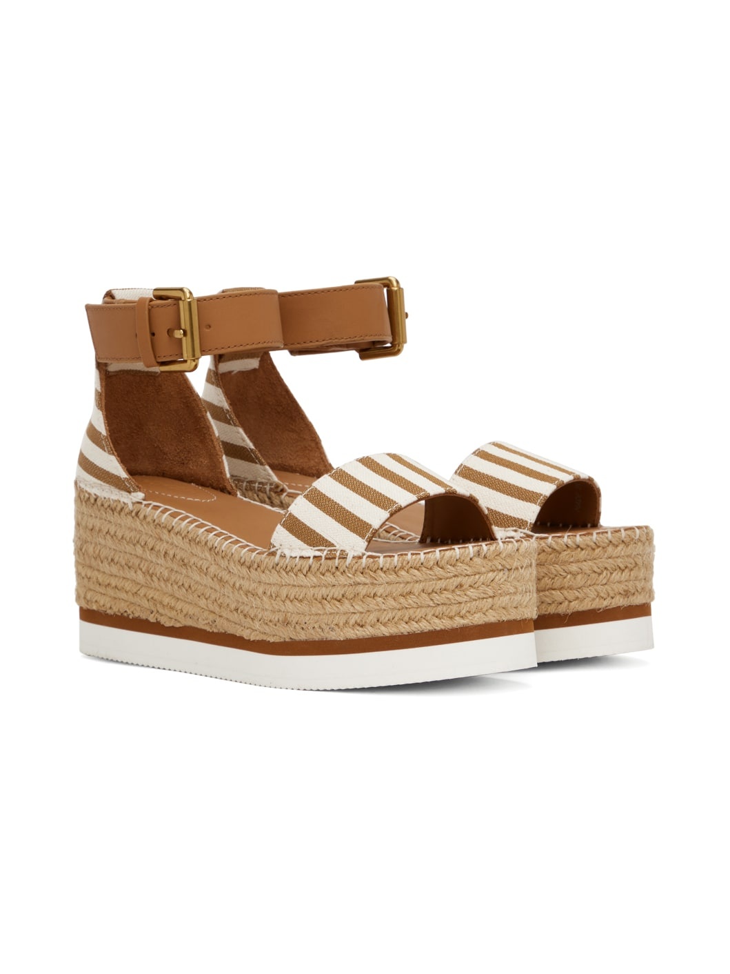 Tan & White Glyn Espadrilles Sandals - 4