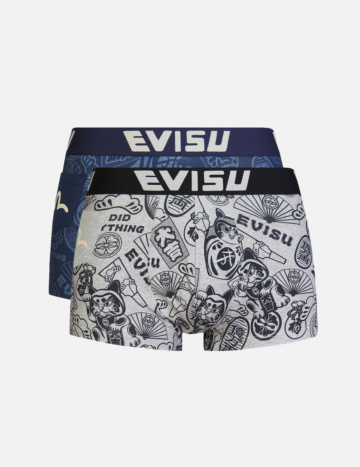 TWO-PACK ALLOVER EVISU SQUAD PRINT TRUNKS - 1