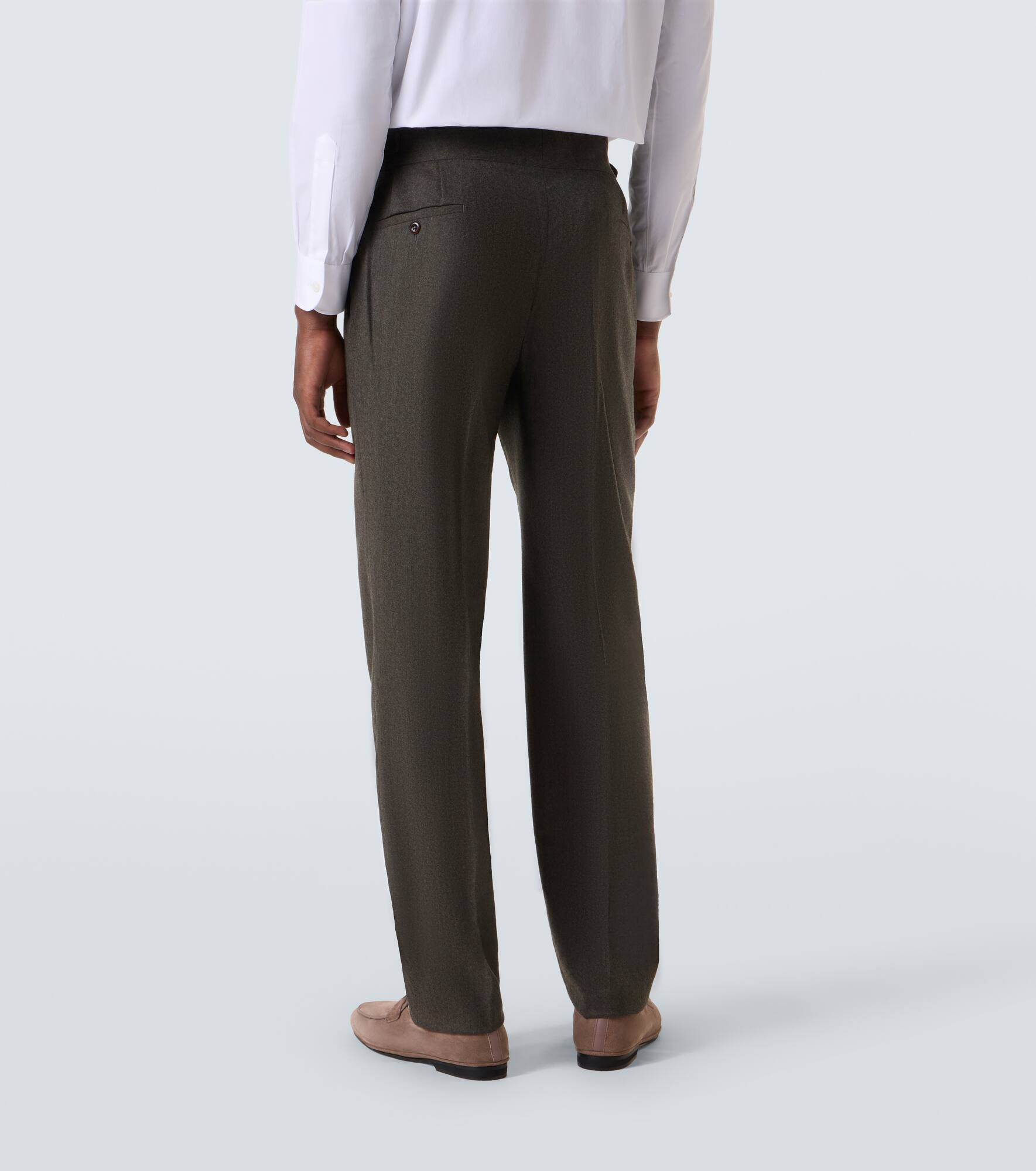Manny wool flannel tapered pants - 4