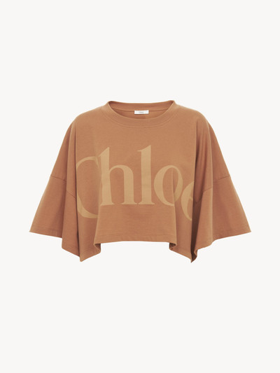 Chloé CROPPED BOXY LOGO T-SHIRT IN COTTON JERSEY outlook