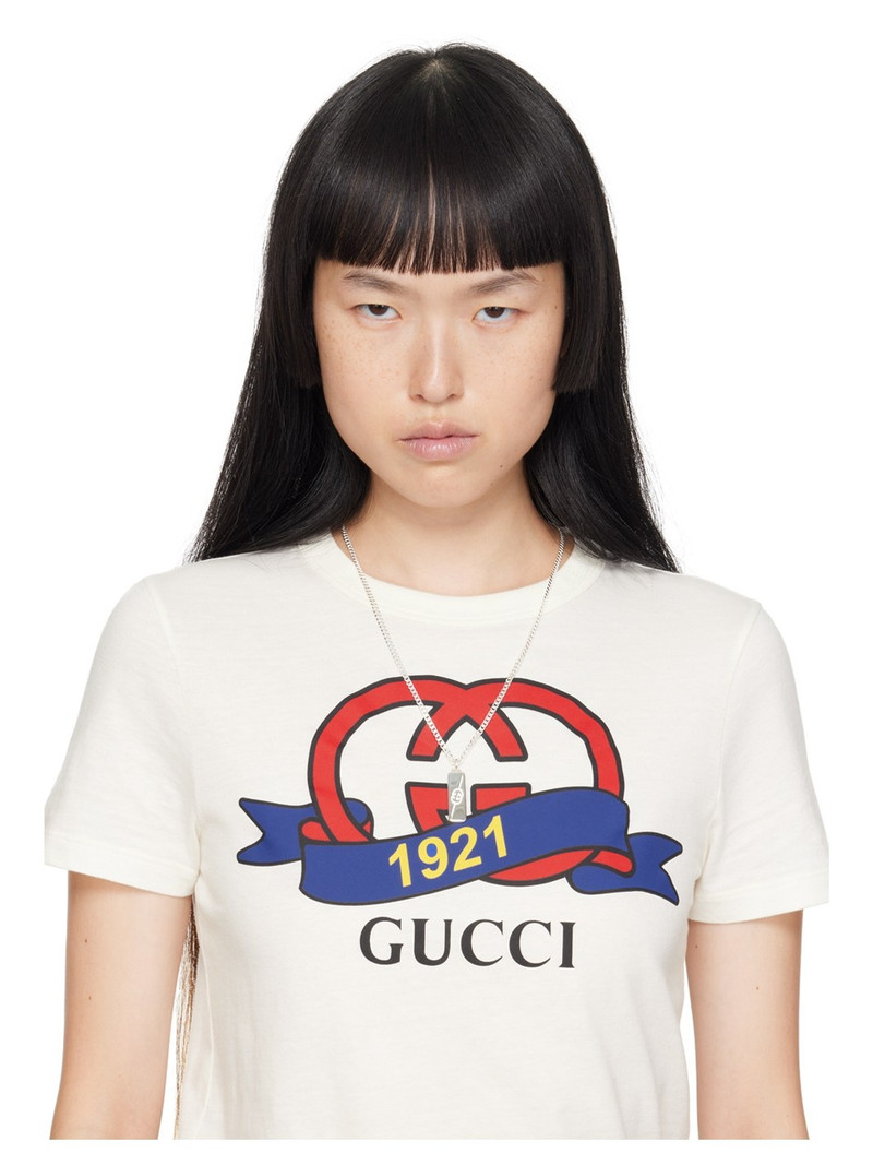GUCCI Silver Diagonal Interlocking G Necklace outlook
