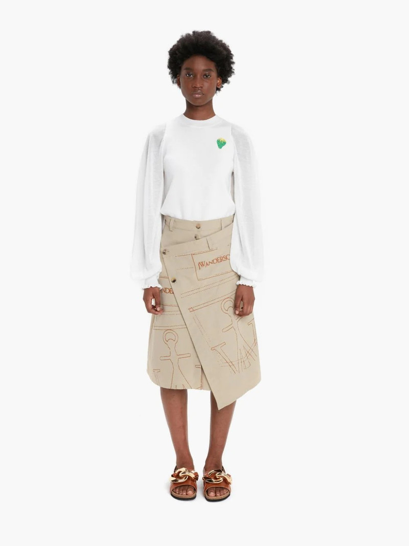 JW Anderson LOGO PRINT A-LINE SKIRT outlook