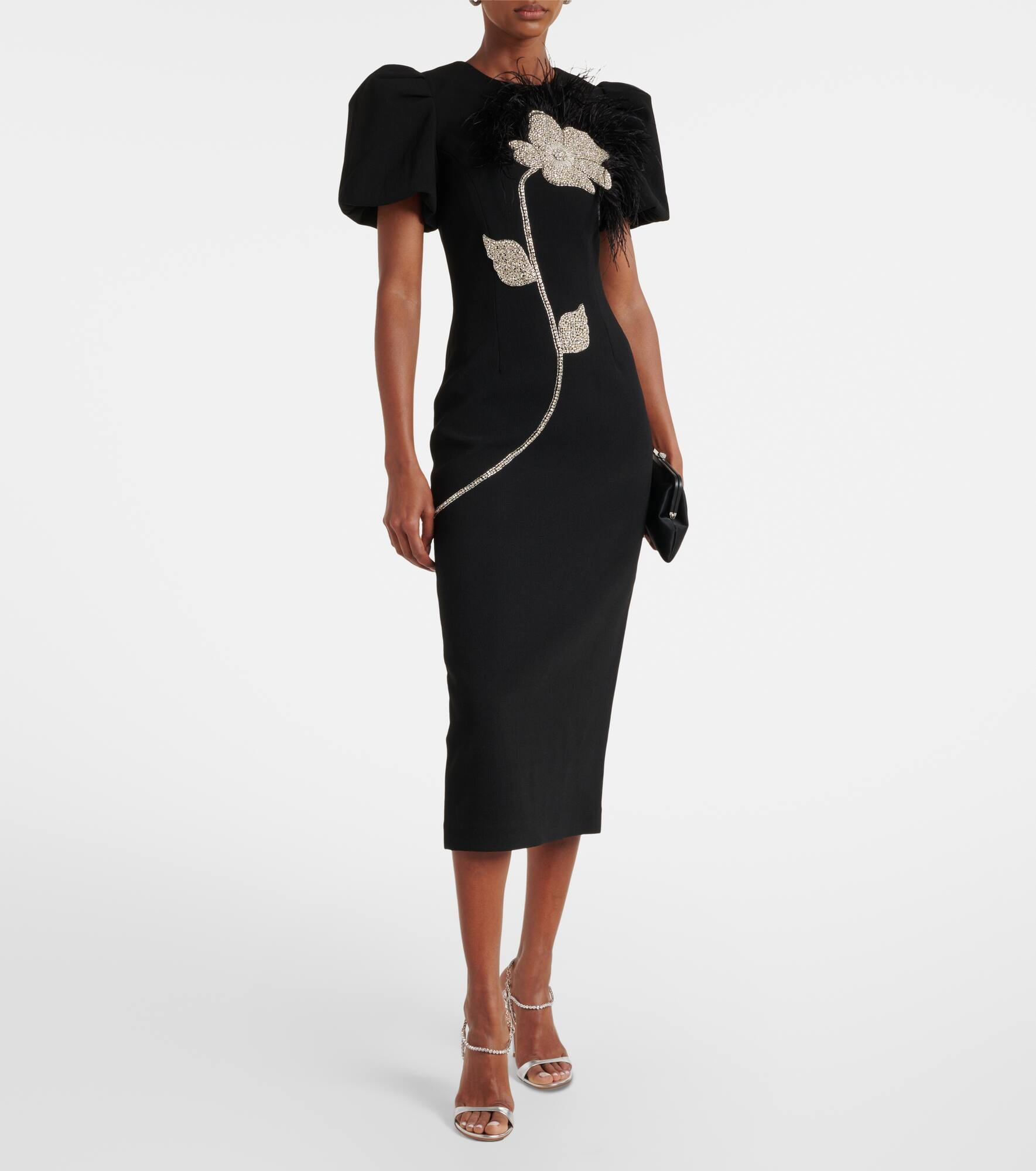 Embellished crêpe cocktail dress - 2