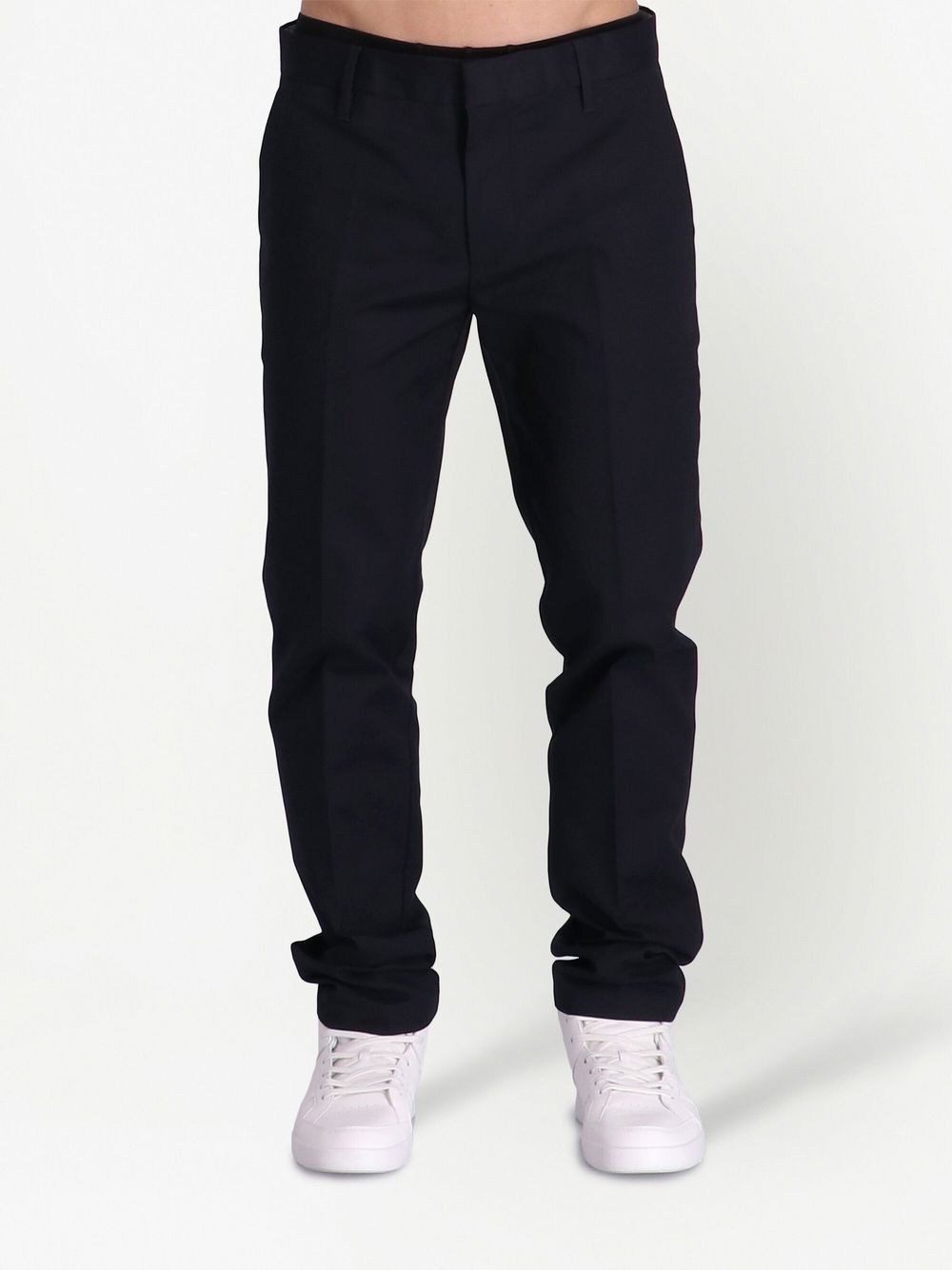 logo-plaque tapered-leg trousers - 3