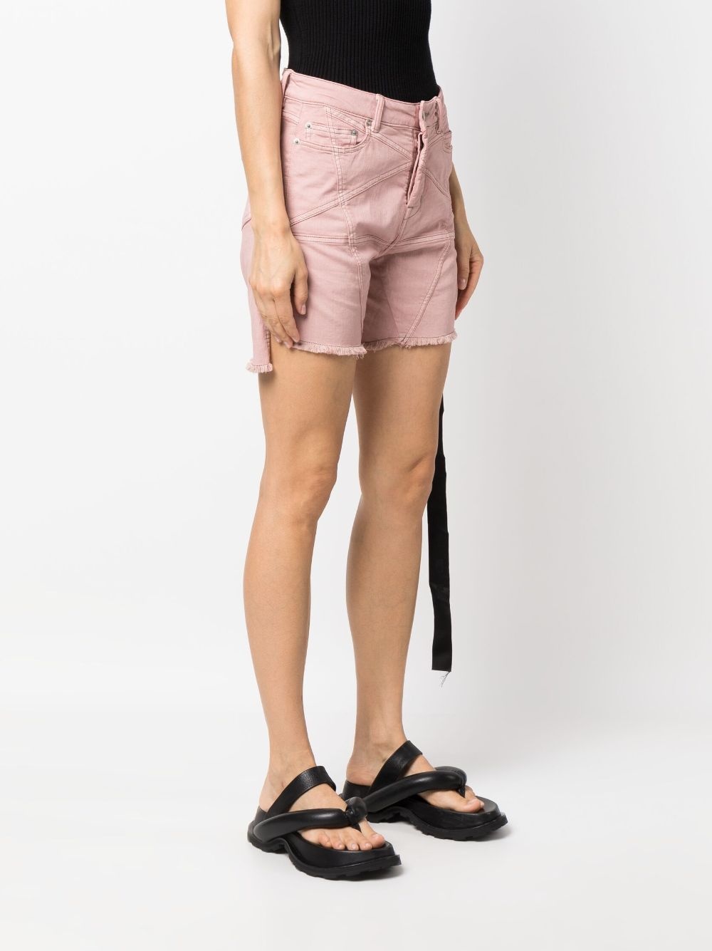 raw-cut denim shorts - 3