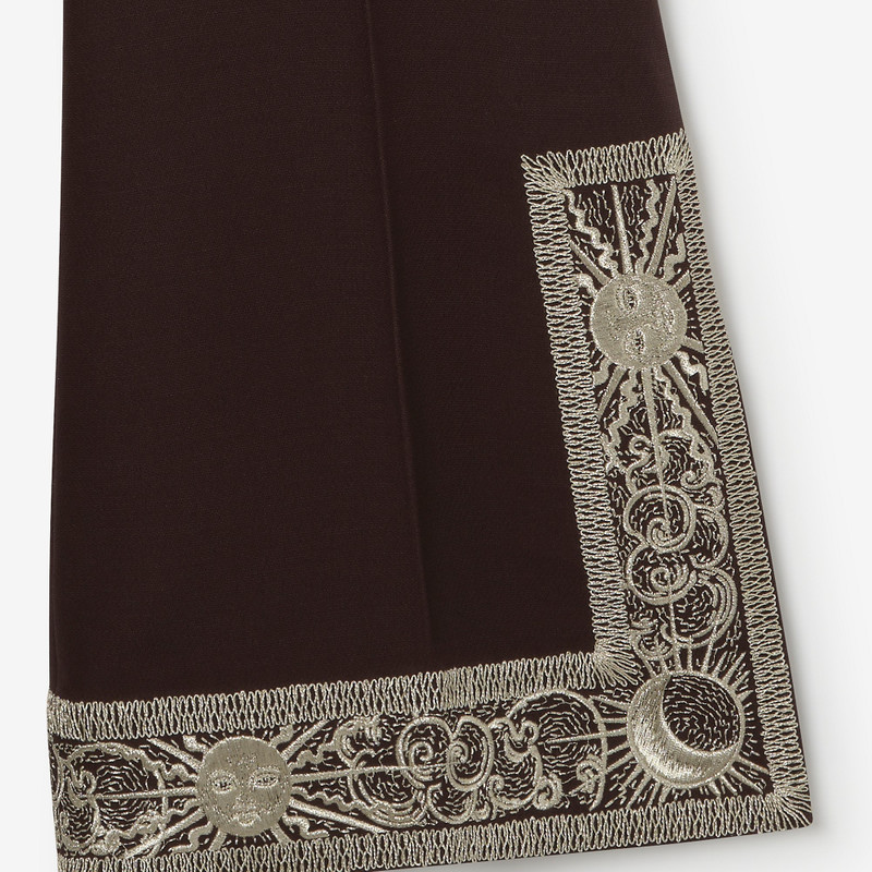 Burberry Cropped Embroidered Wool Silk Flared Trousers outlook