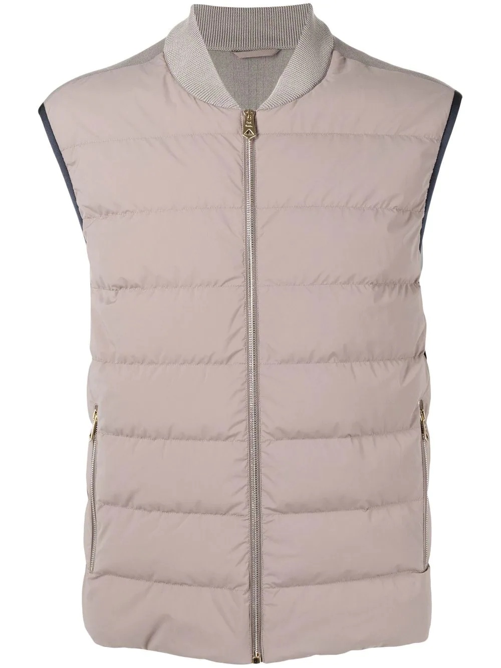 band-collar zip-up gilet - 1