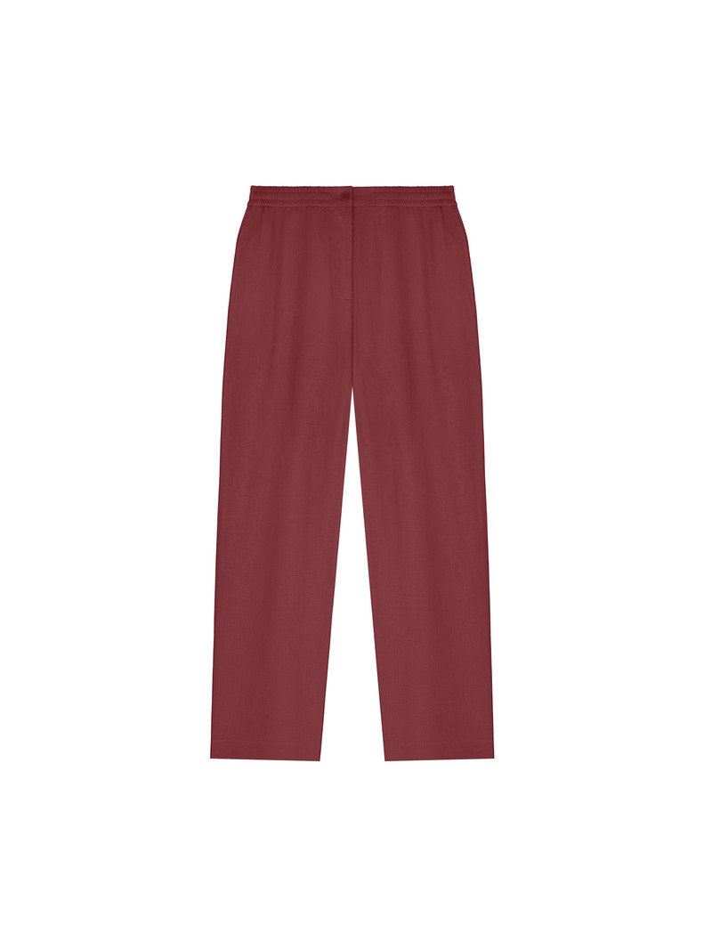 Women's DNA Linen Trousers - Garnet Red 1