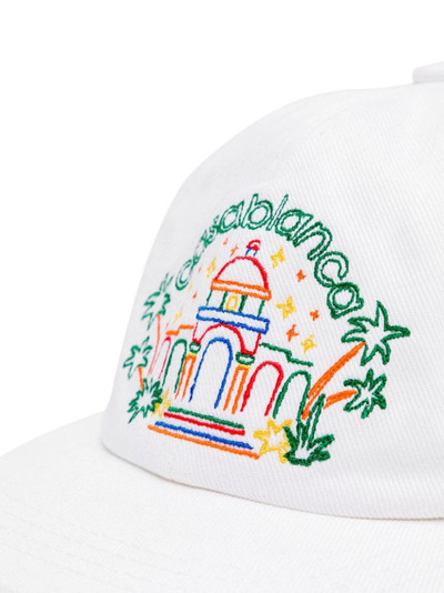 CASABLANCA Rainbow Crayon Temple-embroidered cotton cap outlook
