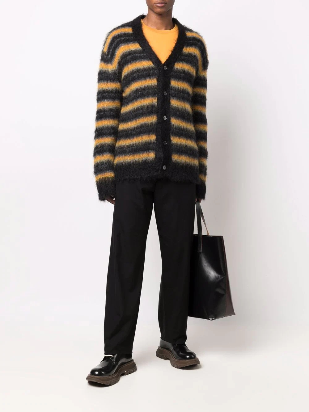 stripe-pattern cardigan - 2