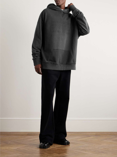 Maison Margiela Oversized Logo-Embroidered Garment-Dyed Cotton-Jersey Hoodie outlook