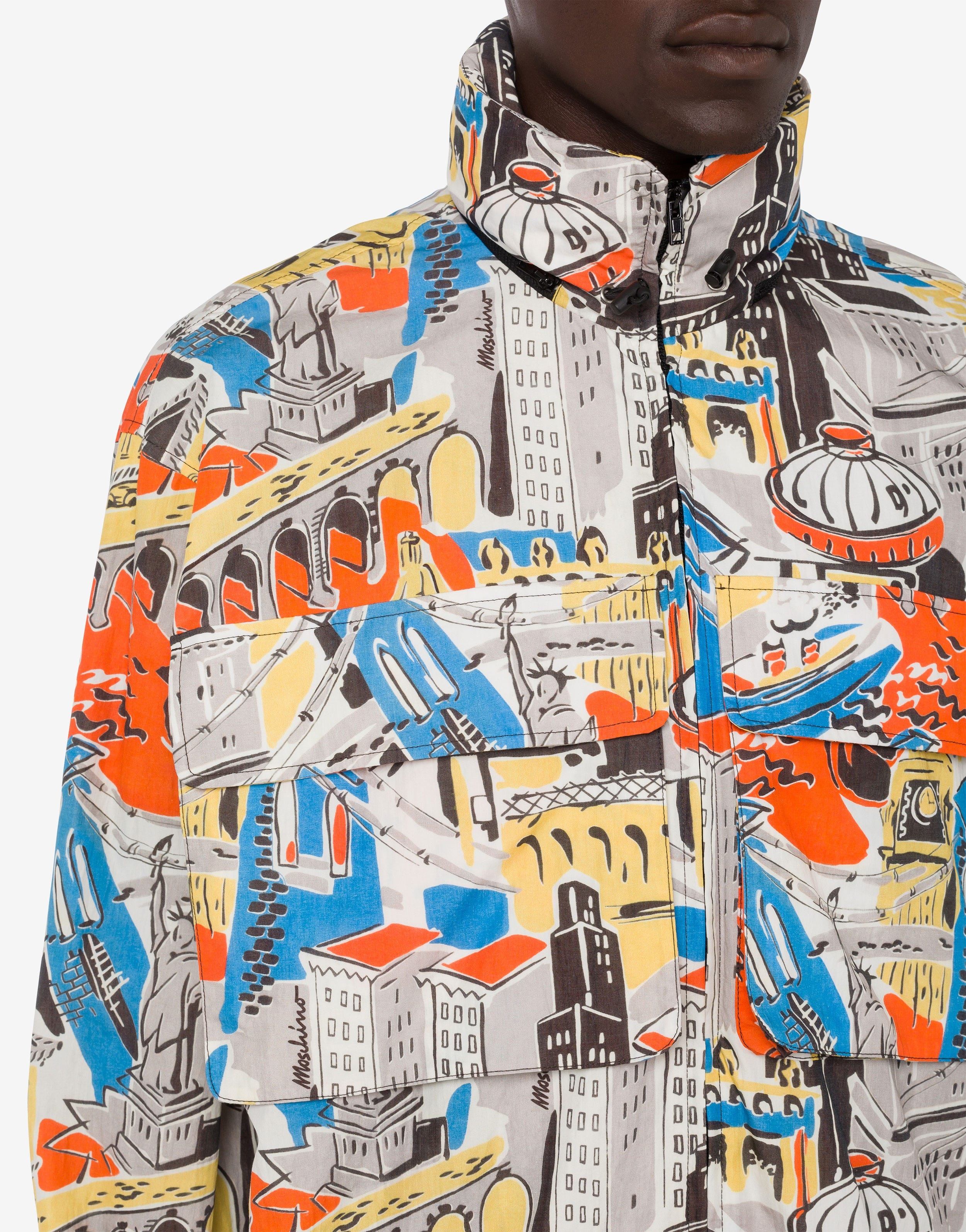 CITY PRINT NYLON WINDBREAKER - 4