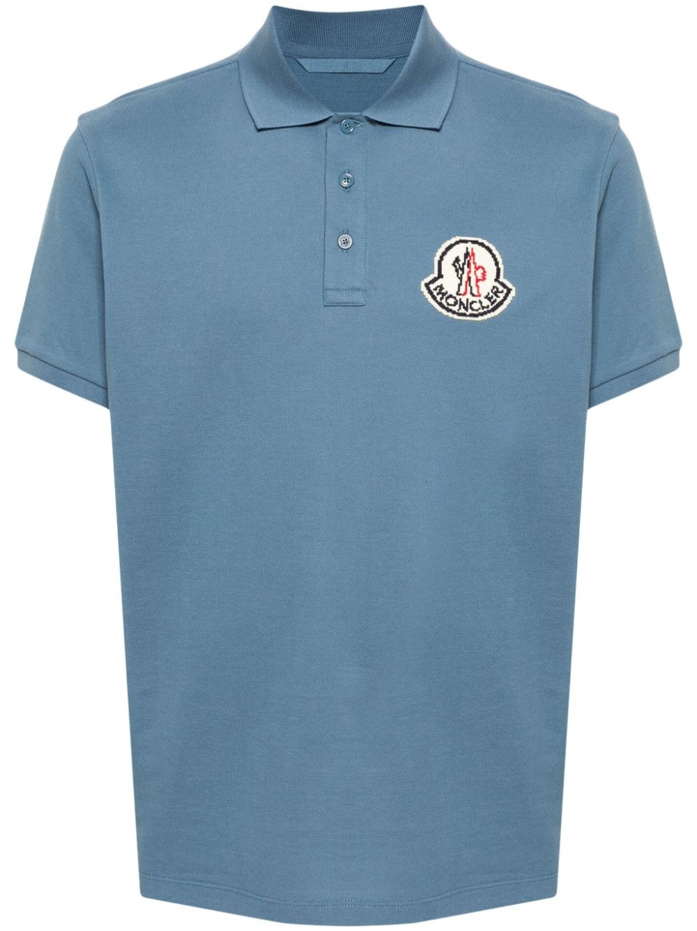 logo-patch cotton polo shirt - 1