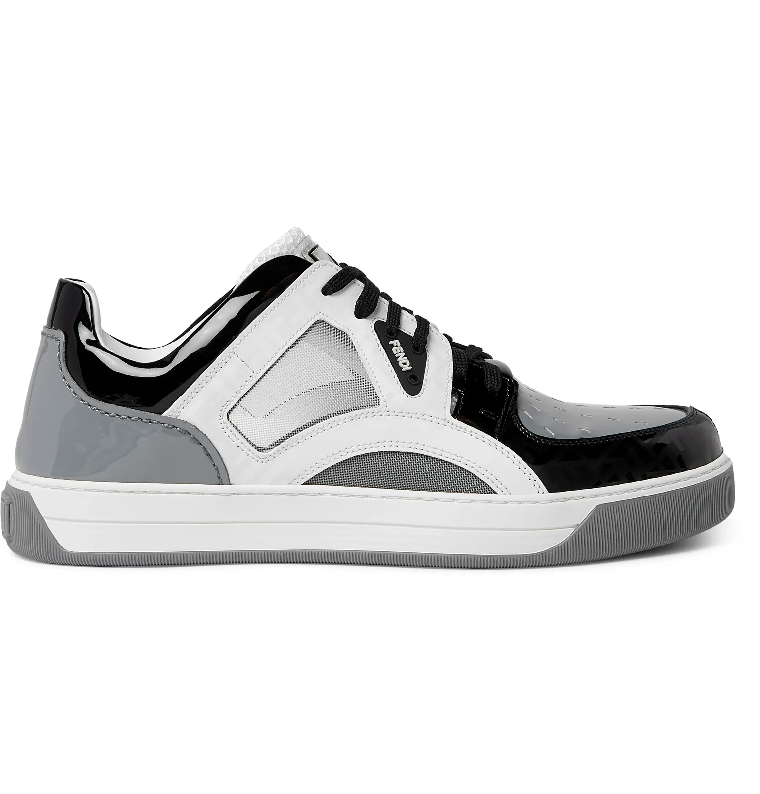 Patent-Leather and Mesh Sneakers - 1