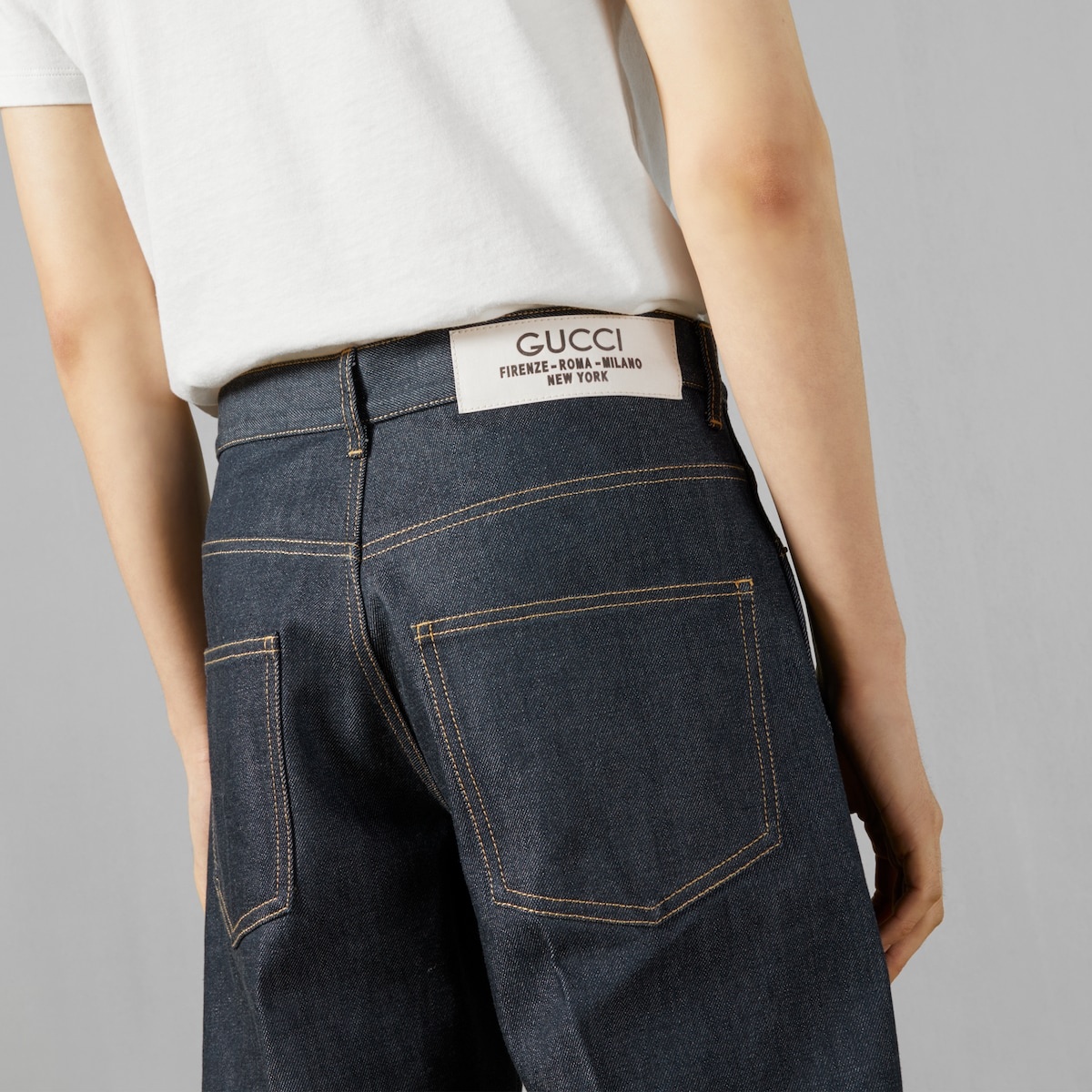 Denim pant with label - 4