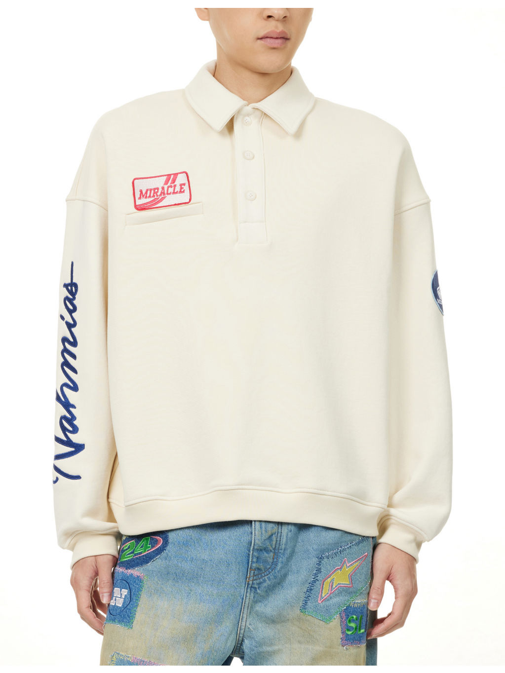Henley Patch Cotton-Jersey Polo Shirt - 3