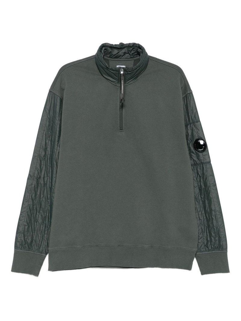 half-zip quilted sleeve sweatshirt 1
