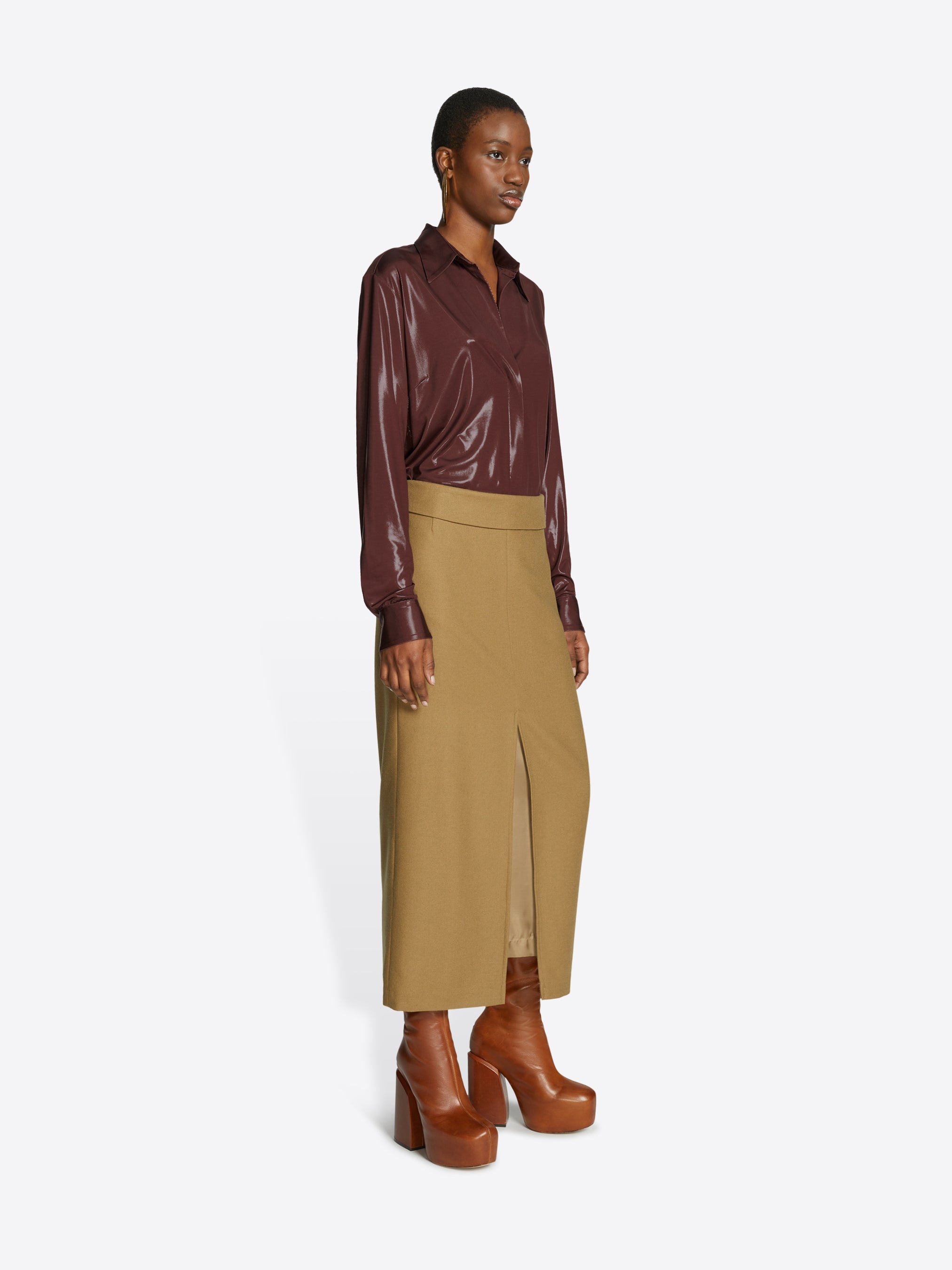 FRONT SLIT SKIRT - 3