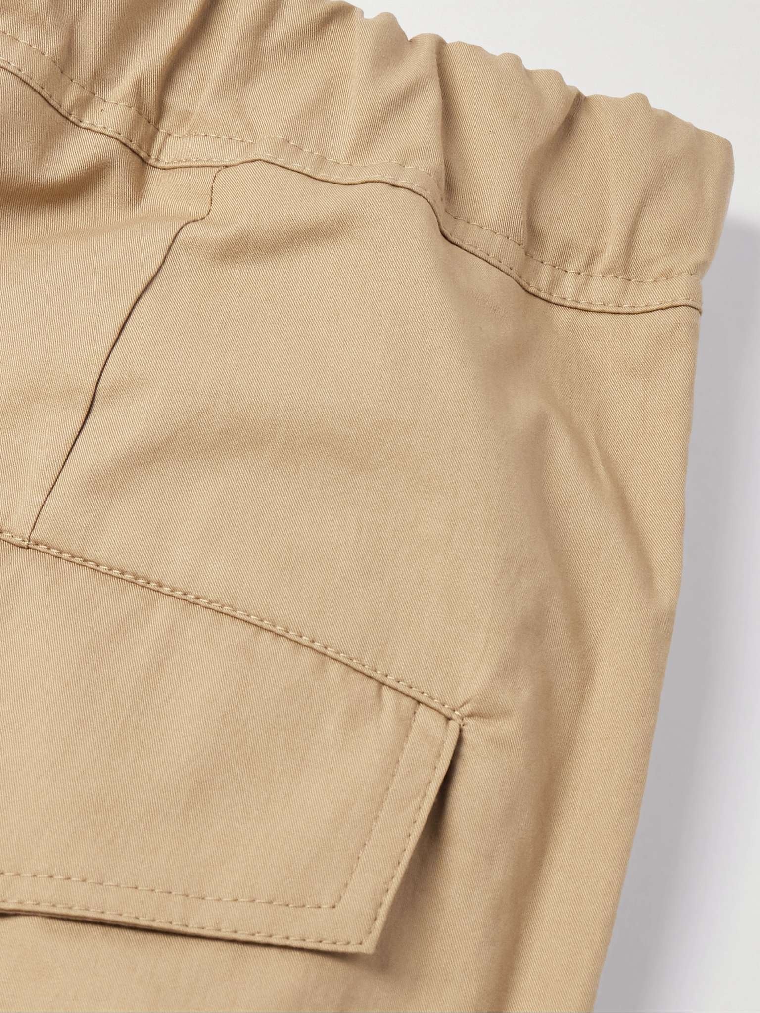 Wide-Leg Cotton-Twill Drawstring Cargo Trousers - 5