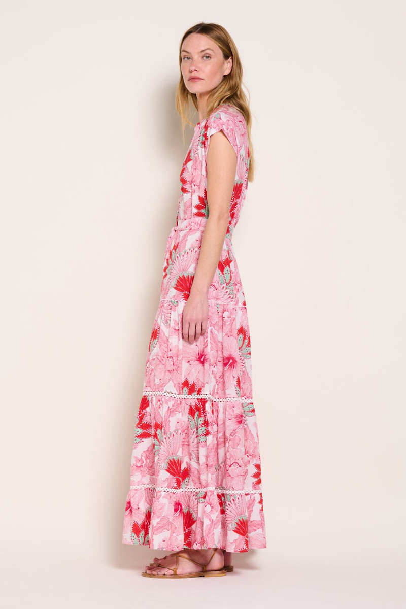 Poupette St Barth Long Dress Kora - Pink Padang outlook