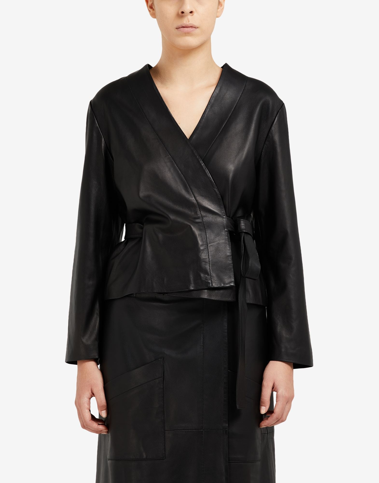 Leather wrap jacket - 5