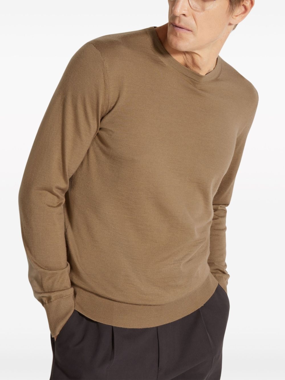 fine-knit crew-neck jumper - 4