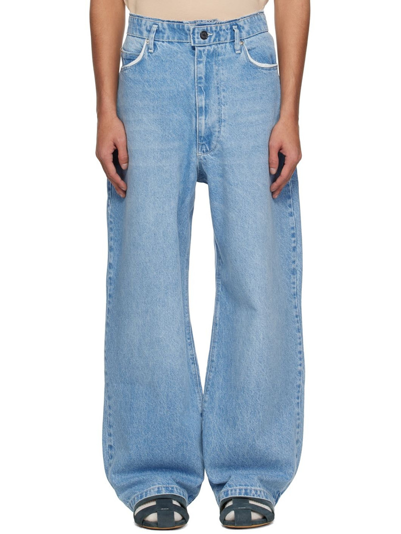 Blue Washed Denim Jeans 1