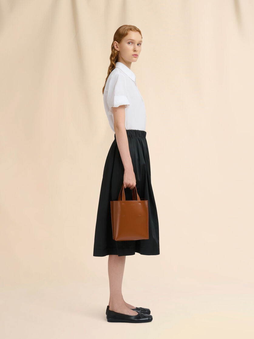 MUSEO MINI BAG IN BROWN LEATHER - 2