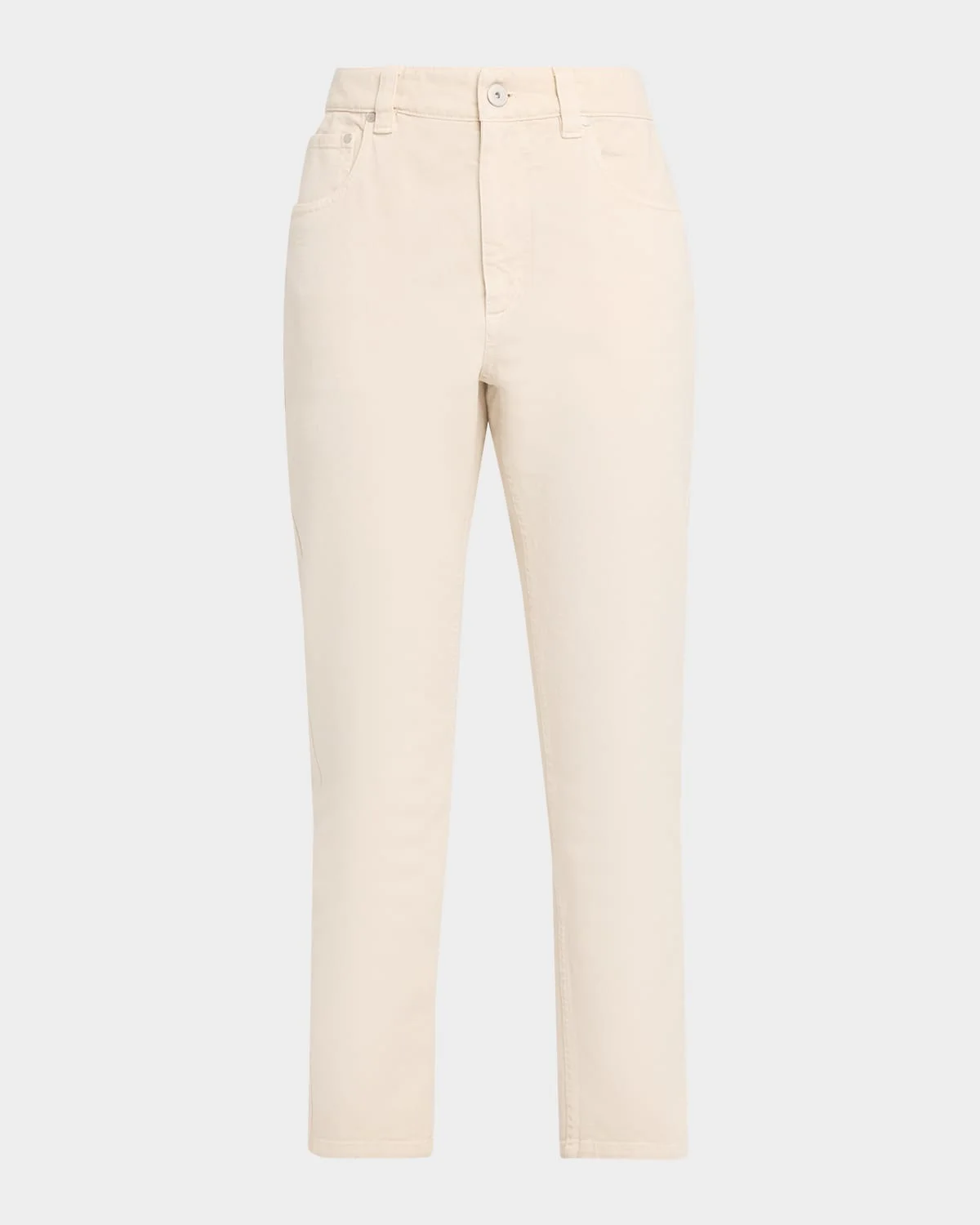Dyed Cotton Twill Slim-Leg Ankle Pants - 1