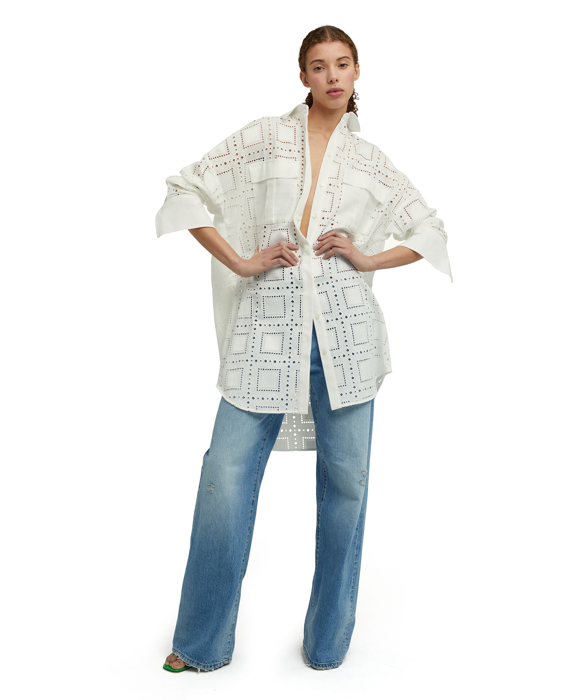 Sangallo cotton chemisier dress - 5